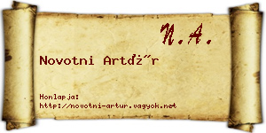 Novotni Artúr névjegykártya
